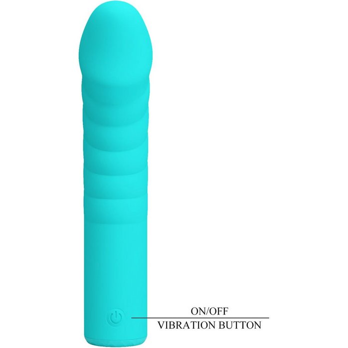 Аквамариновый вибромассажёр Rylan - 16 см - Pretty Love. Фотография 9.