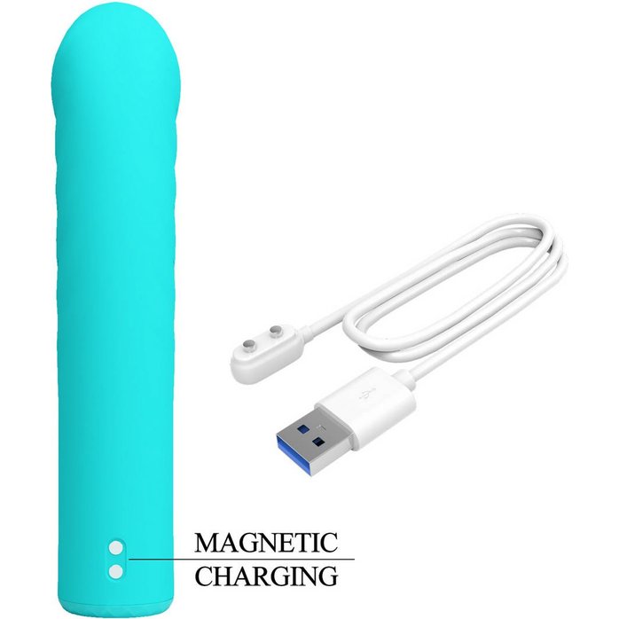 Аквамариновый вибромассажёр Rylan - 16 см - Pretty Love. Фотография 10.