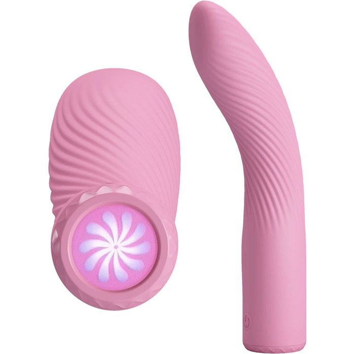 Розовый изогнутый вибромассажёр Kissell - 16,1 см - Pretty Love. Фотография 5.