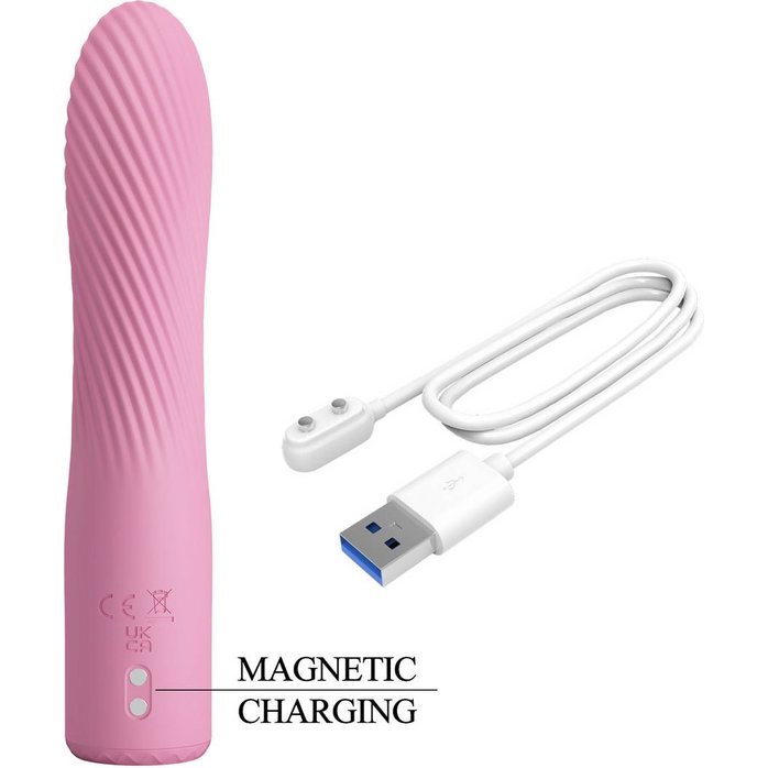 Розовый изогнутый вибромассажёр Kissell - 16,1 см - Pretty Love. Фотография 10.