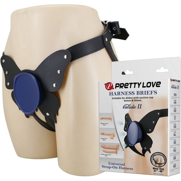 Синие трусики харнесс с платформой Caludio II - Pretty Love. Фотография 2.