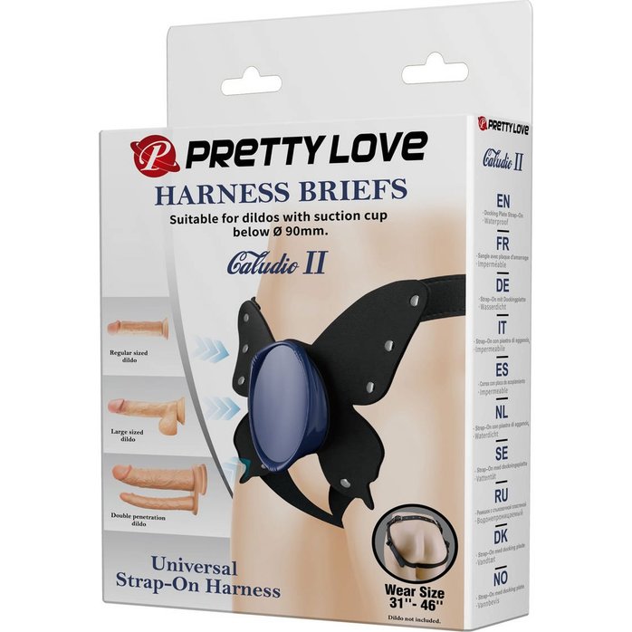 Синие трусики харнесс с платформой Caludio II - Pretty Love. Фотография 6.