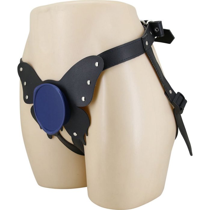 Синие трусики харнесс с платформой Caludio II - Pretty Love