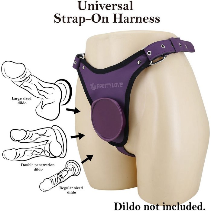 Фиолетовые трусики харнесс с платформой Caludio III - Pretty Love. Фотография 3.