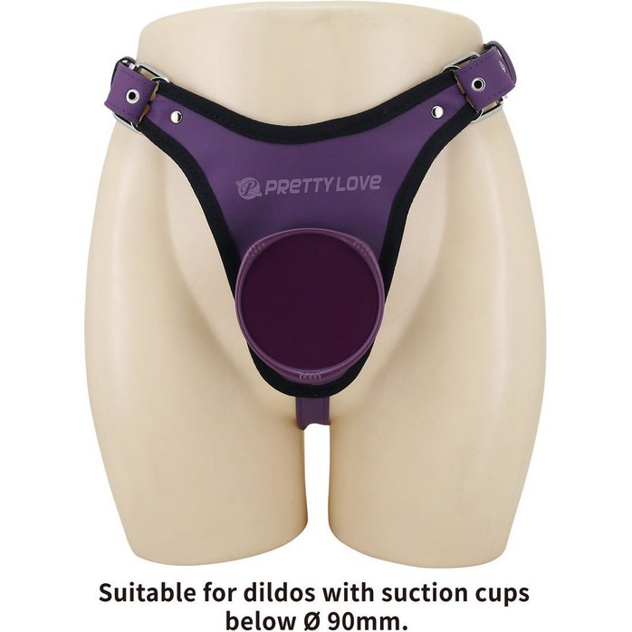 Фиолетовые трусики харнесс с платформой Caludio III - Pretty Love. Фотография 4.