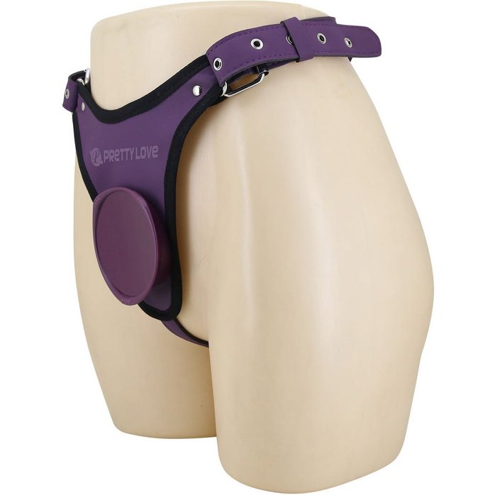 Фиолетовые трусики харнесс с платформой Caludio III - Pretty Love