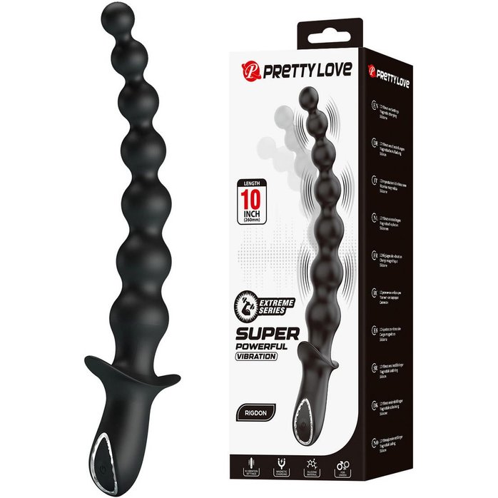 Черная анальная ёлочка с мощной вибрацией Rigdon - 26 см - Pretty Love. Фотография 2.