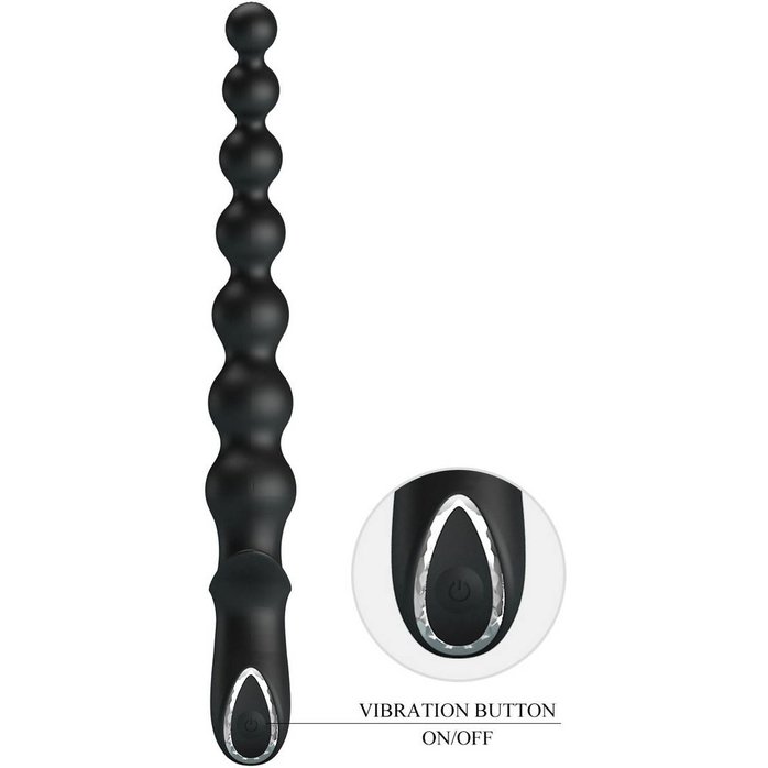 Черная анальная ёлочка с мощной вибрацией Rigdon - 26 см - Pretty Love. Фотография 7.