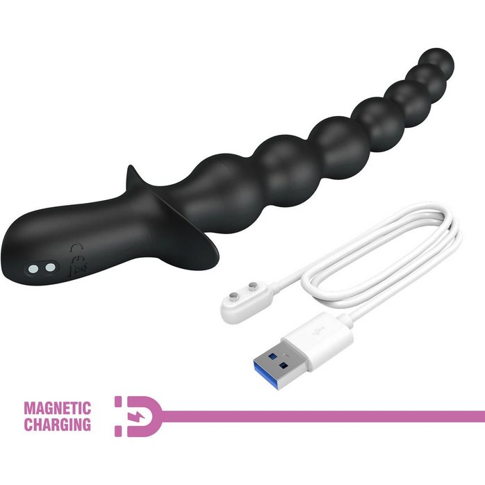 Черная анальная ёлочка с мощной вибрацией Rigdon - 26 см - Pretty Love. Фотография 8.