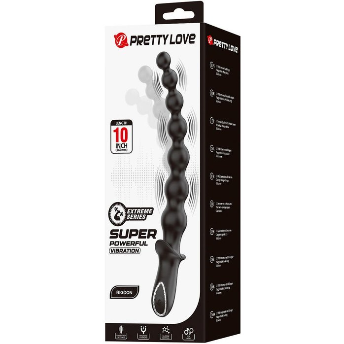 Черная анальная ёлочка с мощной вибрацией Rigdon - 26 см - Pretty Love. Фотография 9.