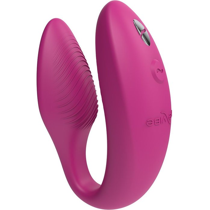 Розовый U-образный вибратор для пар We-Vibe Sync 2