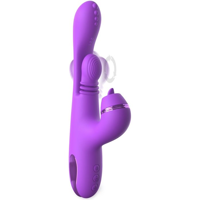 Фиолетовый вибратор с тройной стимуляцией Intimotion Pulse Pro - 24 см - Fantasy For Her. Фотография 3.