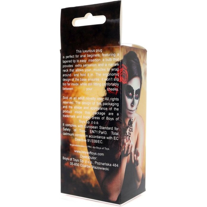 Черная анальная втулка с прозрачным кристаллом - 9,2 см. Фотография 3.