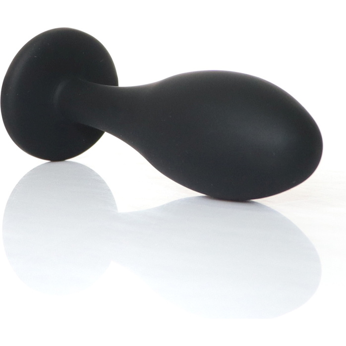 Черная анальная втулка с прозрачным кристаллом - 9,2 см. Фотография 6.