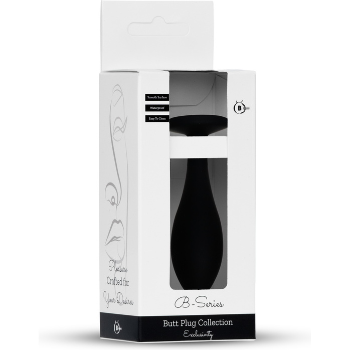 Черная анальная втулка с прозрачным кристаллом - 9,2 см. Фотография 7.