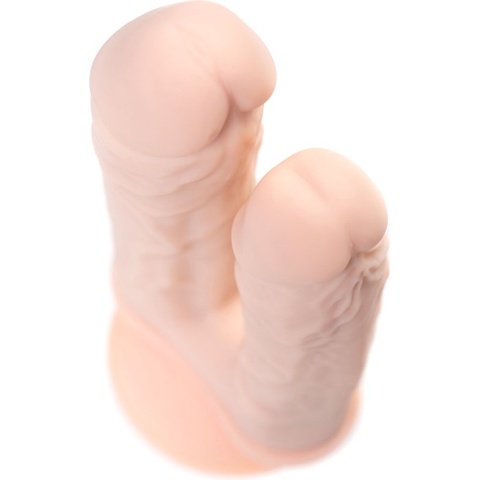 Телесный анально-вагинальный вибратор RealStick Silicone Jason M - 18 см - RealStick Silicone. Фотография 12.