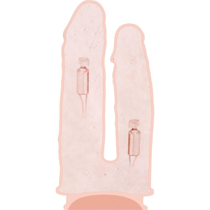 Телесный анально-вагинальный вибратор RealStick Silicone Jason M - 18 см - RealStick Silicone. Фотография 7.