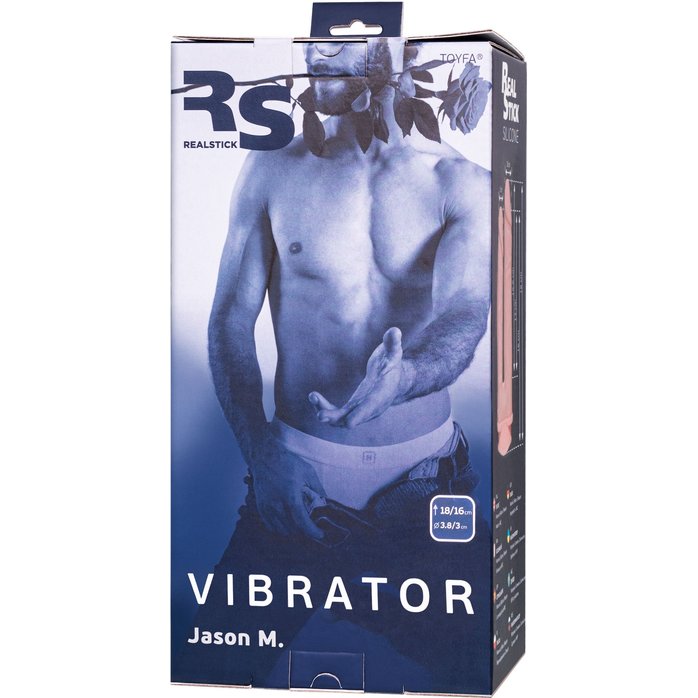 Телесный анально-вагинальный вибратор RealStick Silicone Jason M - 18 см - RealStick Silicone. Фотография 10.