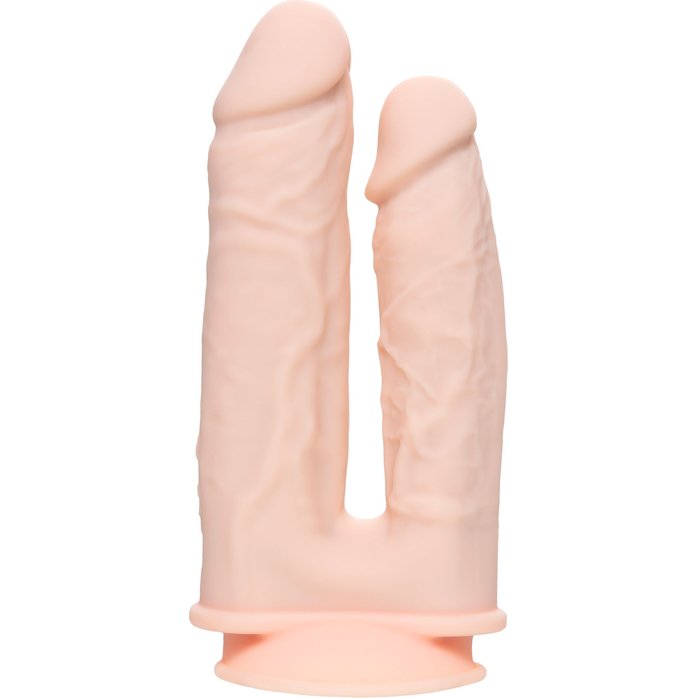 Телесный анально-вагинальный вибратор RealStick Silicone Jason M - 18 см - RealStick Silicone