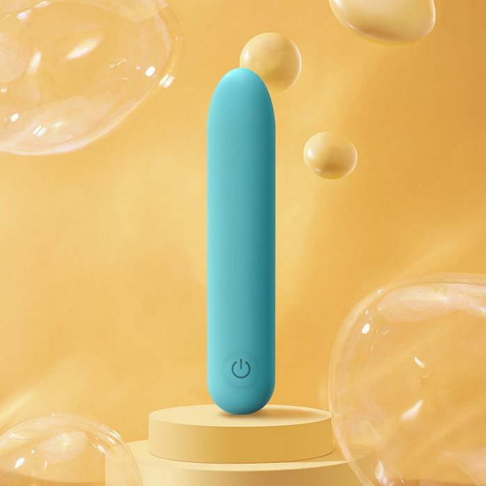 Бирюзовая перезаряжаемая вибропуля Youvic. Фотография 3.