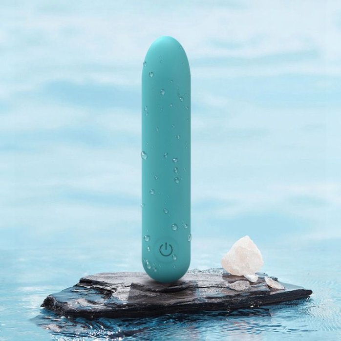 Бирюзовая перезаряжаемая вибропуля Youvic. Фотография 4.