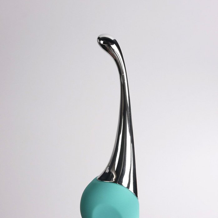 Бирюзовый клиторальный вибростимулятор Youvic. Фотография 4.