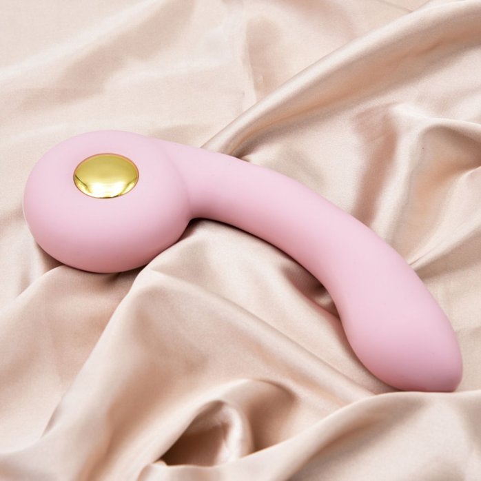 Розовый вибростимулятор точки G с нагревом Bendable Heating G-Spot Vibrator. Фотография 11.