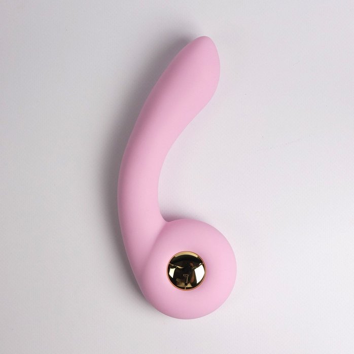 Розовый вибростимулятор точки G с нагревом Bendable Heating G-Spot Vibrator. Фотография 6.
