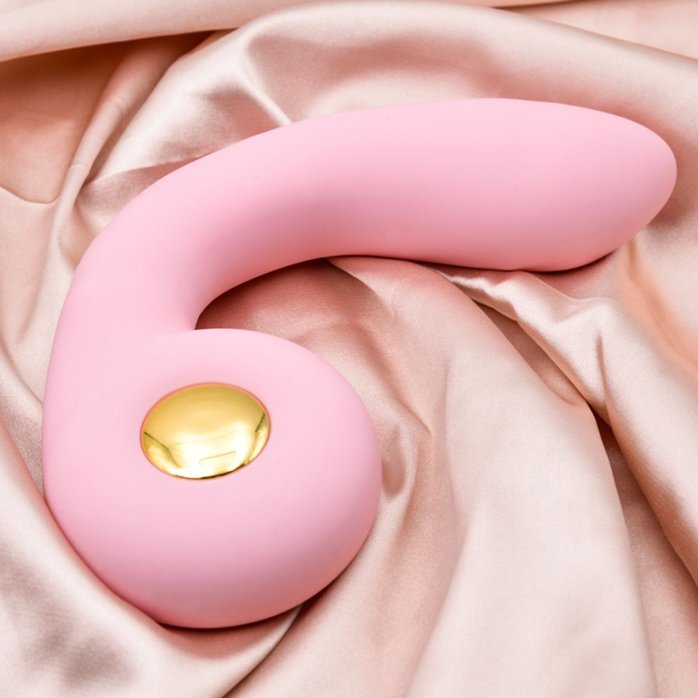 Розовый вибростимулятор точки G с нагревом Bendable Heating G-Spot Vibrator. Фотография 8.