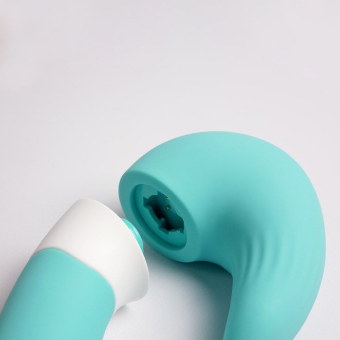 Бирюзовый вибростимулятор зоны G 2-в-1. Фотография 4.