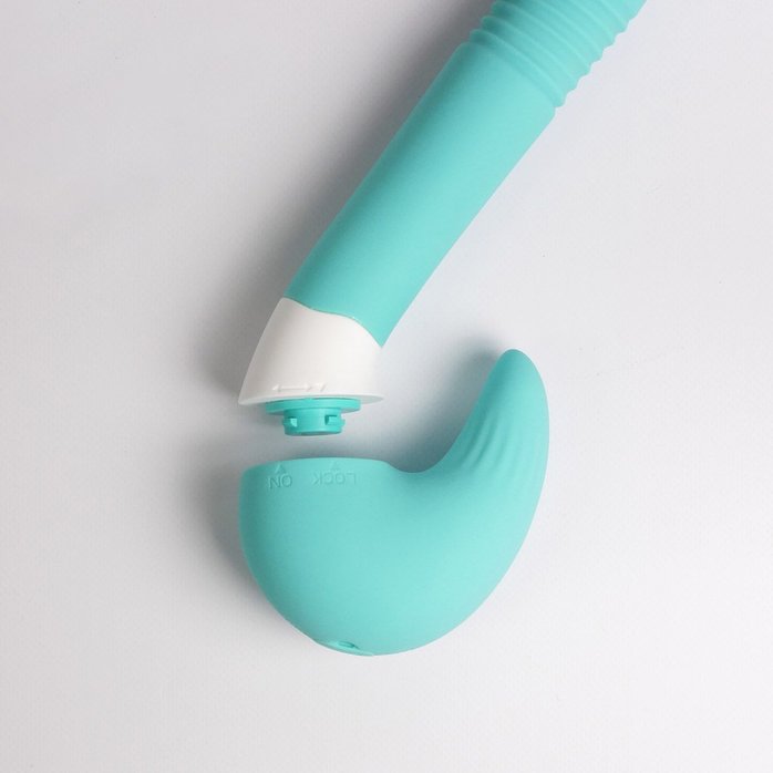 Бирюзовый вибростимулятор зоны G 2-в-1. Фотография 5.