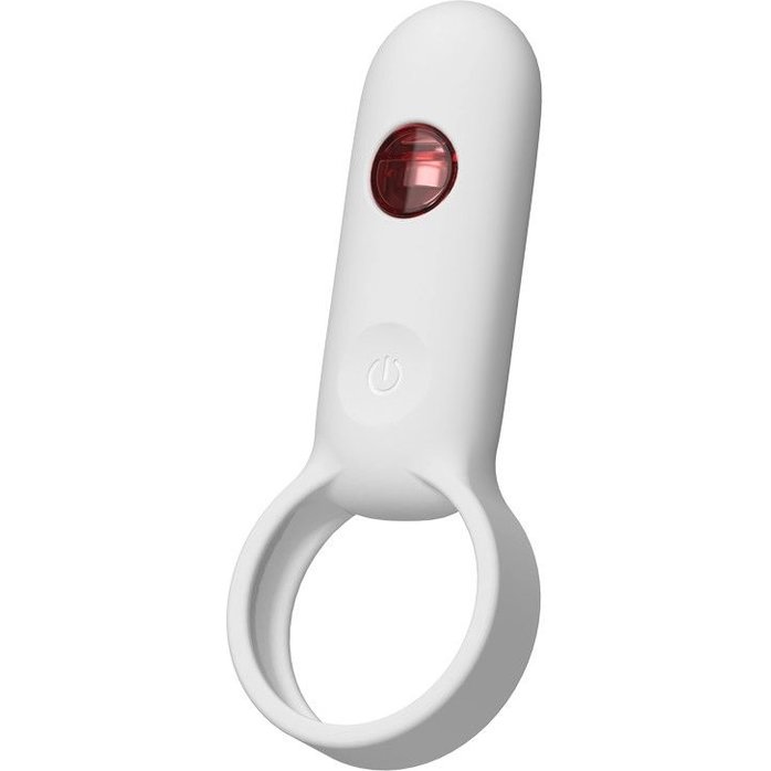 Белое эрекционное виброкольцо с пультом ДУ. Фотография 2.