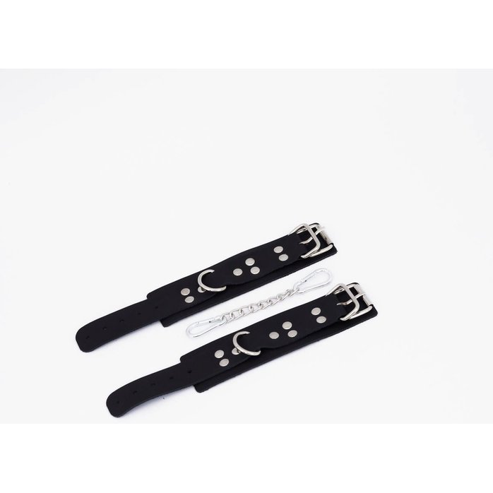 Черные кожаные наручники с регулируемыми ремешками