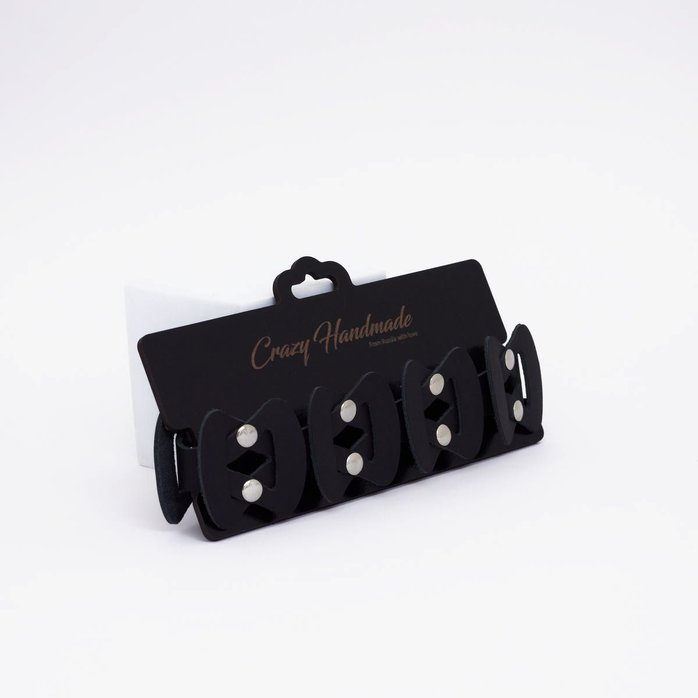 Черный кожаный ошейник из звеньев. Фотография 3.