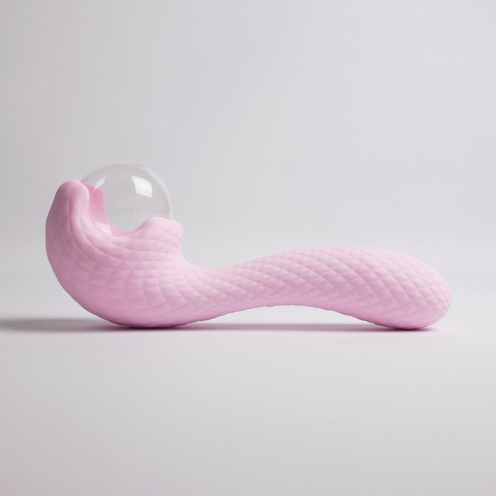 Розовый вибромассажёр с деликатными токами. Фотография 4.