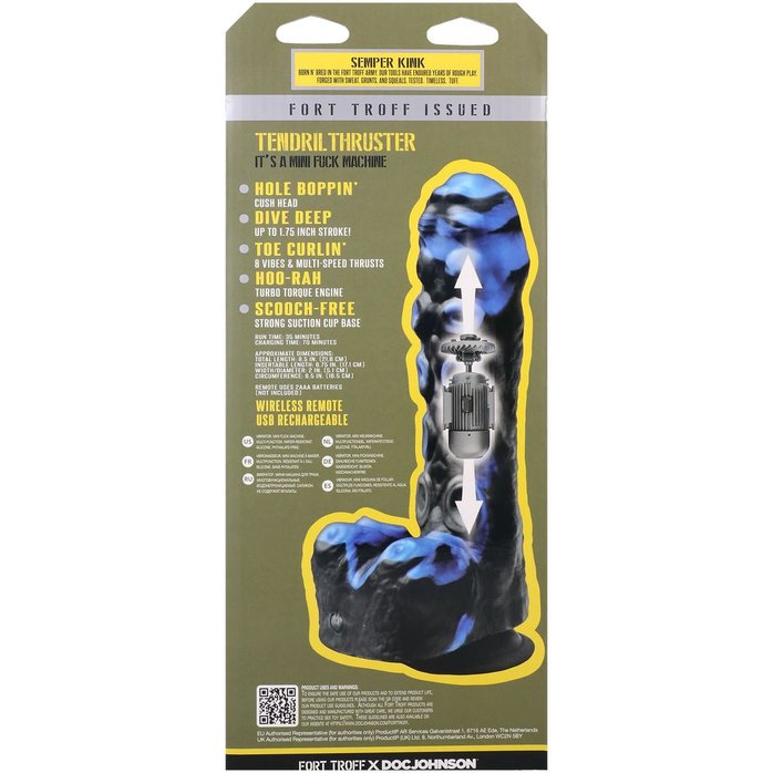 Черно-синяя мини-машина на присоске Tendril Thruster - 21,6 см. Фотография 12.