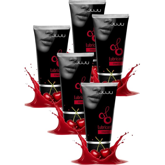 Набор из 5 съедобных лубрикантов JUJU со вкусом вишни