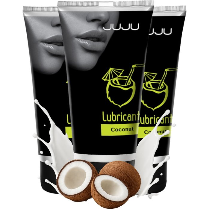 Набор из 3 съедобных лубрикантов JUJU со вкусом кокоса