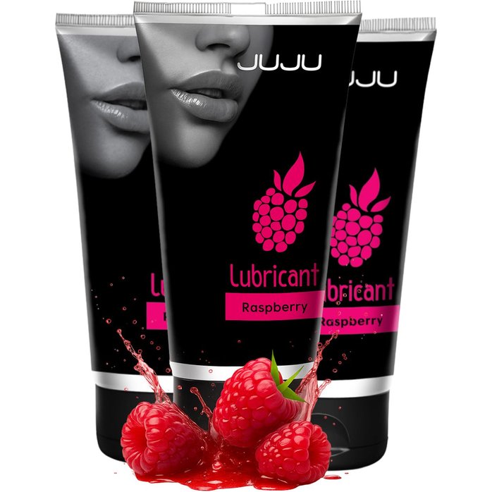 Набор из 3 съедобных лубрикантов JUJU со вкусом малины