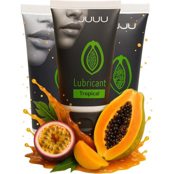 Набор из 3 съедобных лубрикантов JUJU со вкусом тропических фруктов