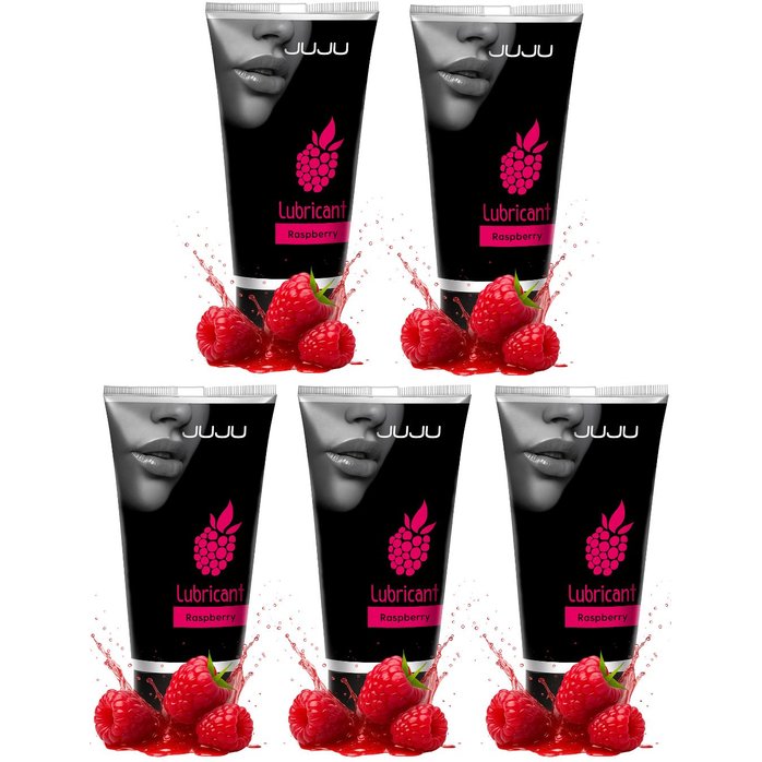 Набор из 5 съедобных лубрикантов JUJU со вкусом малины