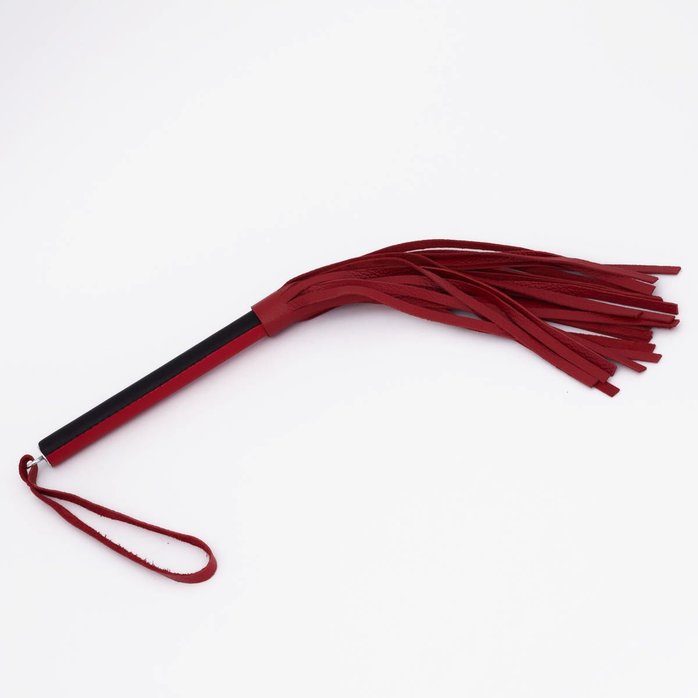 Красно-черный кожаный флоггер - 50 см