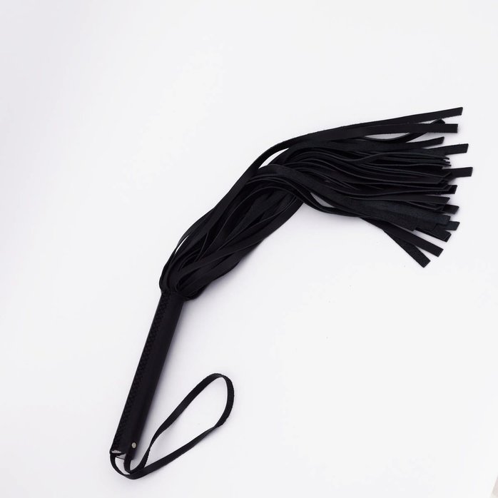 Черный кожаный флоггер - 45 см