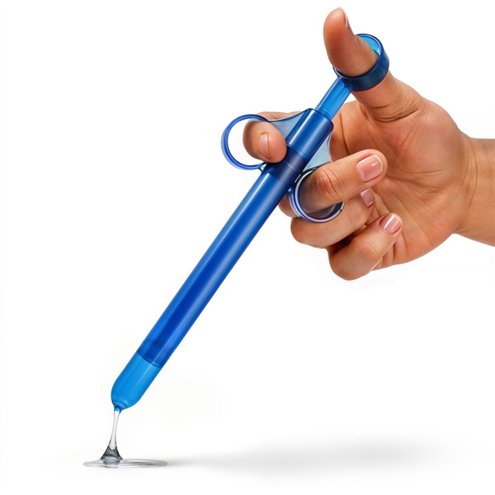 Синий шприц для введения лубриканта XL Lubricant Launcher - CleanStream. Фотография 3.