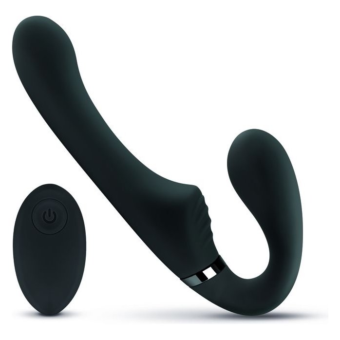 Черный безремневой вибрострапон Avery с пультом ДУ - No-Parts