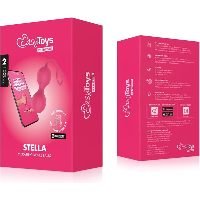 Розовые интерактивные вагинальные виброшарики Stella - EasyConnect. Фотография 11.