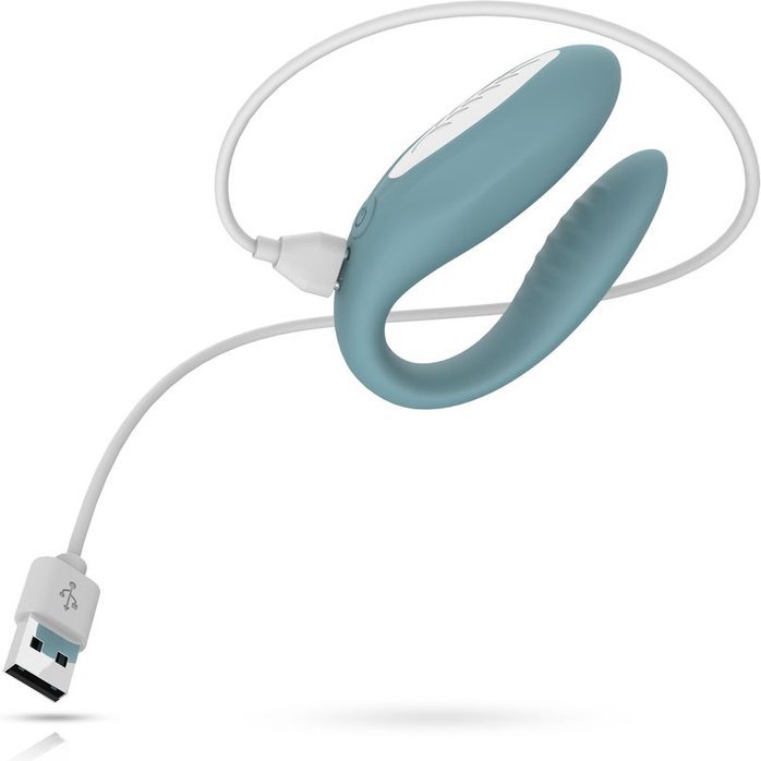 Голубой C-образный вибростимулятор для пар The Jasmine - Bloom. Фотография 9.