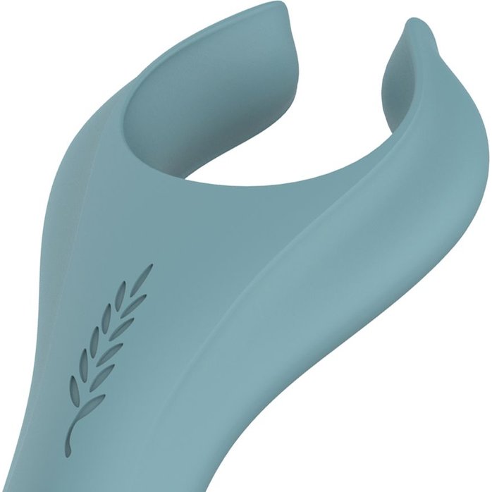 Голубой двусторонний вибромассажёр для пар The Peony - 19,2 см - Bloom. Фотография 8.