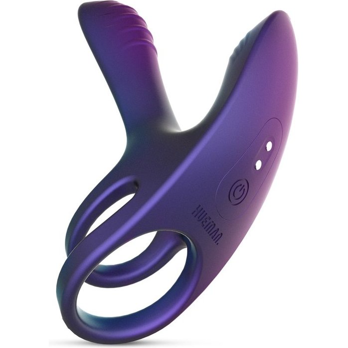 Фиолетовое эрекционное виброкольцо с клиторальной подушечкой Infinity Ignite - Hueman. Фотография 6.