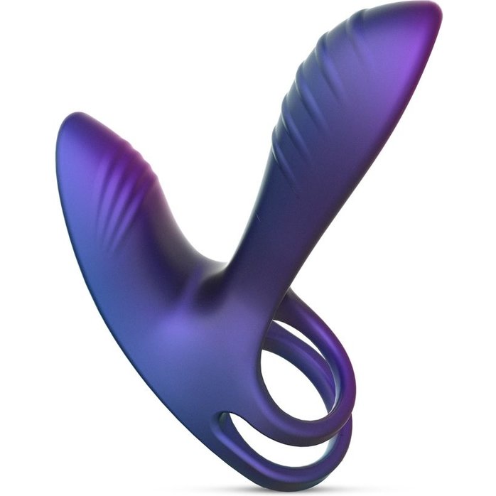 Фиолетовое эрекционное виброкольцо с клиторальной подушечкой Infinity Ignite - Hueman. Фотография 7.